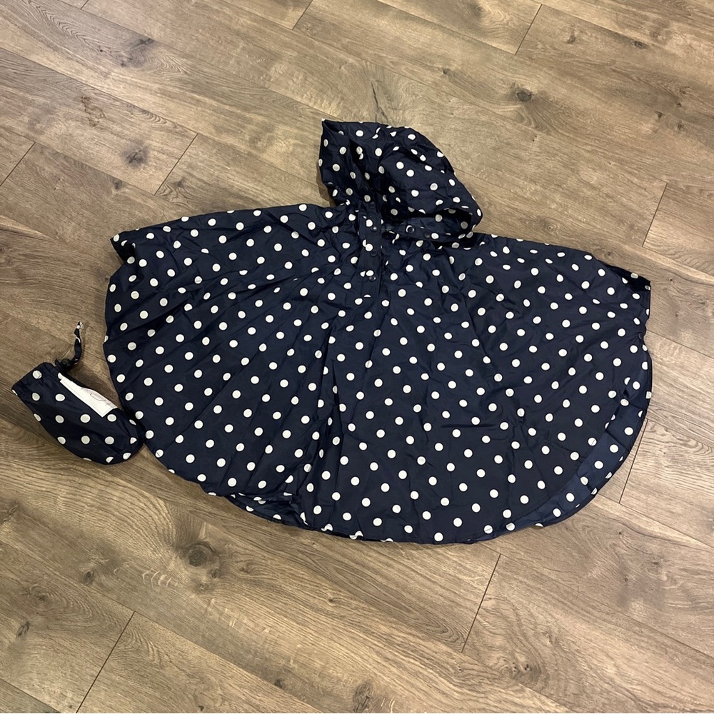 Kids Rain Poncho Blue Polka Dot Child Size Waterproof